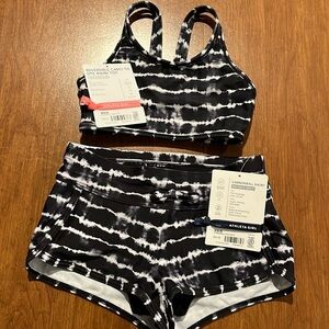 Athleta Girl  Reversible Camo Tie Dye Bikini top & Cannonball Shorts Size XS/6,